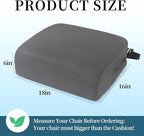 MABOZOO Extra Thick Chair Cushions,Office Chair Booster Seat Cushion to Raise Seat Height for Pain Relief,18 x 16 x 6 inch Non Slip Memory Foam Thick Cushion with Carry Handle（Dark Grey）