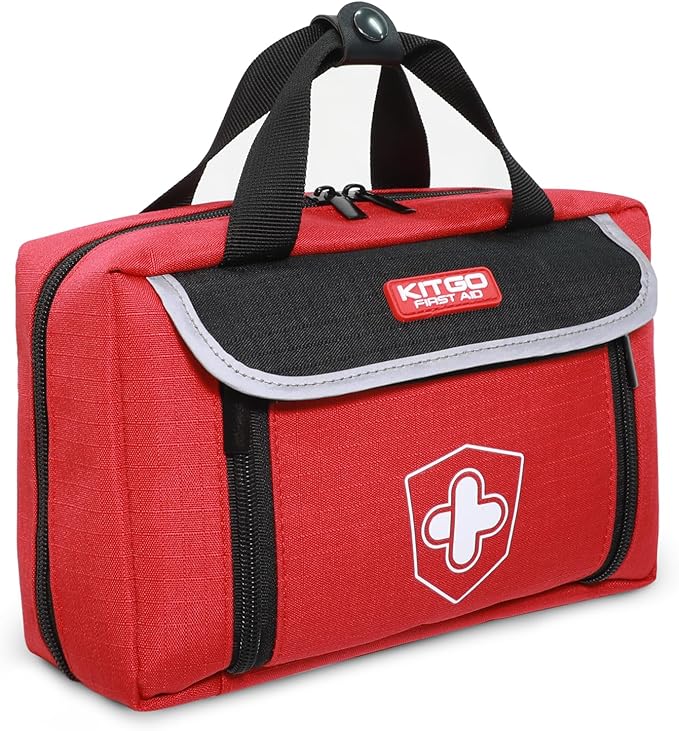 Kitgo First Aid Kits for Car, Trauma Kit with 218 Pcs Medical Supplies, Medical Kit for Car, Home, Camping, Hiking, Adventure