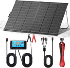200W Portable Solar Panel Kit,23.5% High Efficiency 12BB Cells,Ultra-Thin 1.6mm Tempered Glass,20A PWM Controller, IP68 Waterproof,Foldable Lightweight for RV,Off-Grid,Camping,Outdoor Power Station