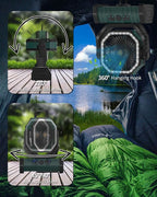 ADUST Camping Battery Operated Powered Fan with LED Lantern Light 20000mAh Rechargeable Portable, Oscillating Fan with 360° Rotation Hanging Hook for Tents, Cordless USB Desk Fan(Blackish Green)