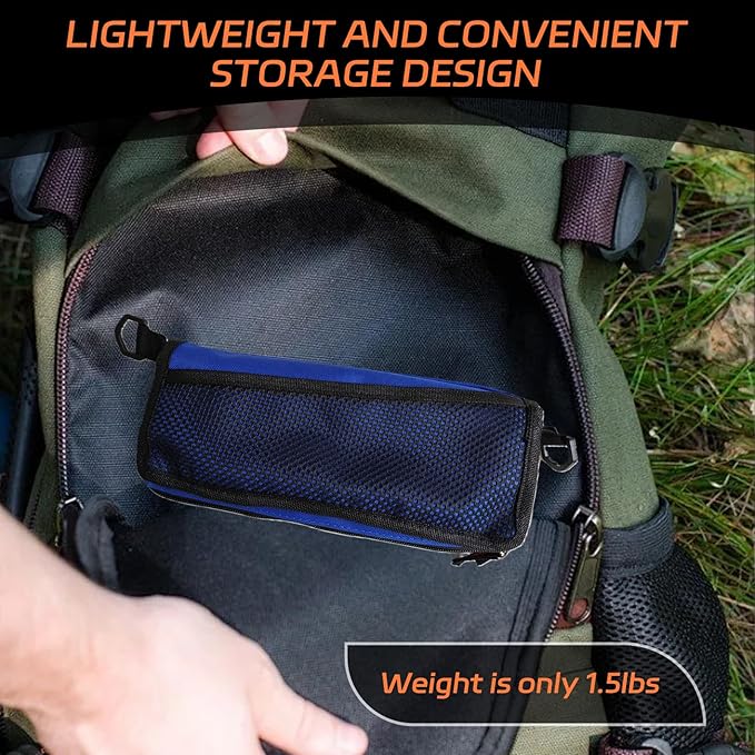 Portable Pocket Camping Chair,Ultralight Foldable Camp Stool with Compact Carry Bag, Heavy-Duty 220LBS Capacity for Outdoor Hiking, Fishing, Travel (Blue)