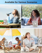 Small Desk Fan Personal Fans: 5000mah 25 Hours Battery Office Quiet Mini Desktop Fan Portable Rechargeable Travel Essentials (White, 2000)