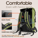 Earth Pak Waterproof Backpack - Heavy Duty Hiking Backpack - Roll-Top Closure Bag - Cushioned Dry Bag Waterproof Phone Case