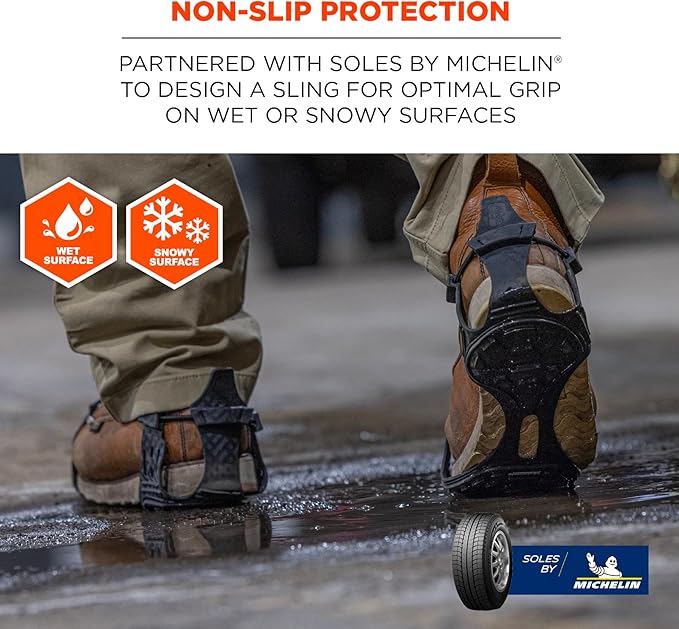 Ergodyne Trex 6325 Slip On Spikeless Traction Devices, Outdoor to Indoor Wear