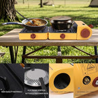 Aircity 2 Burner Folding Camping Stove - Portable Propane Stove with Adjustable Burners, Perfect for Camping, Picnics, Outdoor Activities, and Emergency Use (16,000 BTU)