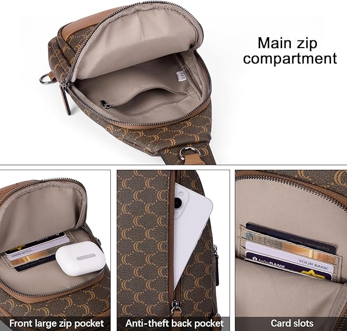 CLUCI Crossbody Bags for Women Men,Leather Sling Bag Cross Body Backpack for Woman Gifts for Women Birthday Unique