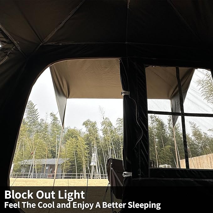 TENPLAY 2-4Person Instant Cabin Tent,Portable Pop Up Tent,One-Touch,Setup with 60s,Spacious Interior,BlackCoating,Waterproof5000mm,Includes Rainfly,Canopy, Blackout Tents for Camping,Hiking,Family
