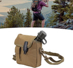 Outdoor Water Canteen, 1.5L Large Capacity Outdoor Water Bottle Handheld Portable Flat Camping with D Shaped Buckle & Adjustable Strap Buckle for Camping, Backpacking, Hiking