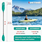 Kayak Paddle Carbon Fiber Shaft and Reinforced Nylon Blade, Adjustable Kayaking Oars, 3 Piece, 230-250 cm/90-98 Inches,210-230 cm/82-90 inches