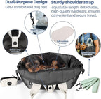 Sytopia Small Dog Carrier Purse, Portable Pet Carrier Tote Carrier with Pockets, Adjustable Safety Leash, Waterproof Dog Travel Bag, Travel Pets Purse up to 4 Lbs, Dark Grey