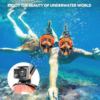 Full Face Snorkel Mask for Adults Teen, Snorkeling Gear with Detachable Camera Mount,Panoramic 180° View, Anti-Fog Anti-Leak Snorkling Set for Man and Women