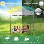 COBIZI 6.6x6.6 Pop Up Canopy Without Sidewall,Heavy Duty Canopy UPF 50+ All Season Wind Waterproof Commercial Outdoor Party Tents for Parties Canopy Gazebo with Storage Bag(6.6 x 6.6 ft White)