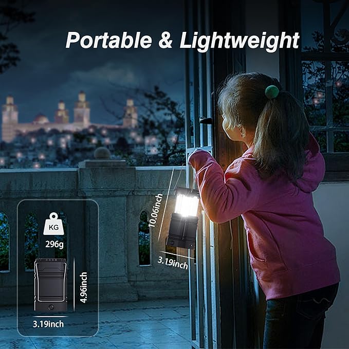 3000mAh Large Capacity Hand Crank Solar Camping Lantern, Portable Ultra Bright LED Torch, 23-26 Hours Running Time, USB Charger, Electronic Lantern for Outdoor