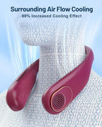 SWEETFULL Portable Neck Fan 360° Cooling Bladeless Personal Fan | No Hair Twisting - 4000mAh USB Rechargeable Wearable Fan for Travel, Birthday Gifts for Men, Women, Mom, and Dad