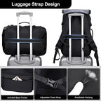 PIJUSHI Travel Backpack for Women Men Carry on Luggage Backpack Flight Approved Convertible Duffle Bag Fit 16 Inch Laptop(PE037 Black)