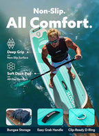 SLOOSH Inflatable Stand Up Paddle Board, 10'6" Paddle Boards with Premium Accessories, Non-Slip EVA Deck, Ultra-Light Carry Bag Pump, Ripple SUP for Youth & Adults of All Skill Levels