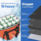 Maelstrom Cooler Bag, 30 Cans Beach Cooler, Large Leakproof Insulated Soft Cooler with Bottle Opener, Ice Chest, Portable Collapsible Cooler for Travel, Camping, Shopping