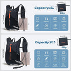 BECOJADDE 15L Small Hiking Backpack for Men Women Foldable Packable Back Pack Ultralight Hiking Daypack for Travel Camping Outdoor, Black