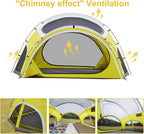 Vidalido 3-4 Person Camping Tent with 2 Large Mesh Door 4 Mesh Window Family Tents, Double Layer Waterproof Portable Easy Setup Camp Tent, Canvas Dome Tents for Camping Outdoor Hiking and Backpacking