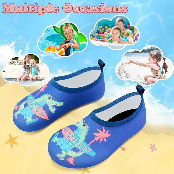 Deevike Kids Water Shoes Boys Grils Barefoot Quick Dry Aqua Socks Beach Shoes for Toddler Sports Swim Surf Outdoor Walking