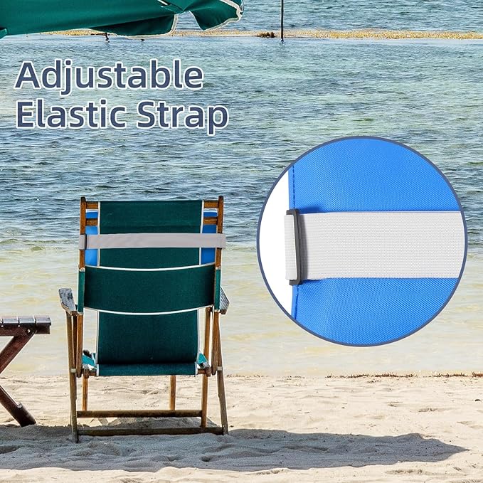 Chaise Lounge Head Pillow, 2 Pack Outdoor Lounge Chair Pillows with Adjustable Strap Longue Head Pillow Headrest Pillows for Patio Backyard Beach Pool Garden Recliner(Azure Blue)