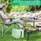 3 Pack Collapsible Water Container with Spigot, Foldable Camping Water Container Portable Camping Storage Carrier Jug for Outdoors Hiking Emergency Kit Backpack (Green,5.3 Gallon)