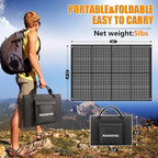 100 Watt Portable Solar Panels,100w Foldable Solar Panel for Power Station Camping Hiking Off-Grid Living, Monocrystalline Folding Panels Solar with 5V USB 18V DC Output