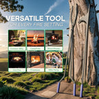 IDZO 40" Fireplace Tongs & Fire Poker, Heavy Duty Steel Fire Tongs, Log Grabber, Firewood Tongs, Fireplace Poker & Fire Pit Tools for Fire Pit, Campfire, Fire Rings, Indoor & Outdoor Use