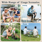 Baiao Camping Stool, Portable Folding Stool with Carry Bag, 13Inch Aluminum Alloy Bracket, 1.5lbs Lightweight, for Travel, Hiking, BBQ, Fishing, Beach(Khaki)