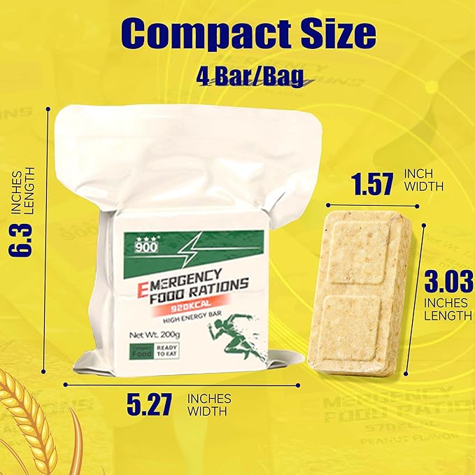 Emergency Food Rations Bars - Original Flavor Hardtack, Mre Meals 2025, 15 Days Emergency Meals Survival Foods Bars, Emergency Supplies for Disaster Preparedness, Tin Pack, Long Shelf Life