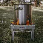 GasOne Stainless Steel Outdoor Propane Burner – High Pressure Camp Stove with Adjustable Regulator & Steel-Braided Hose