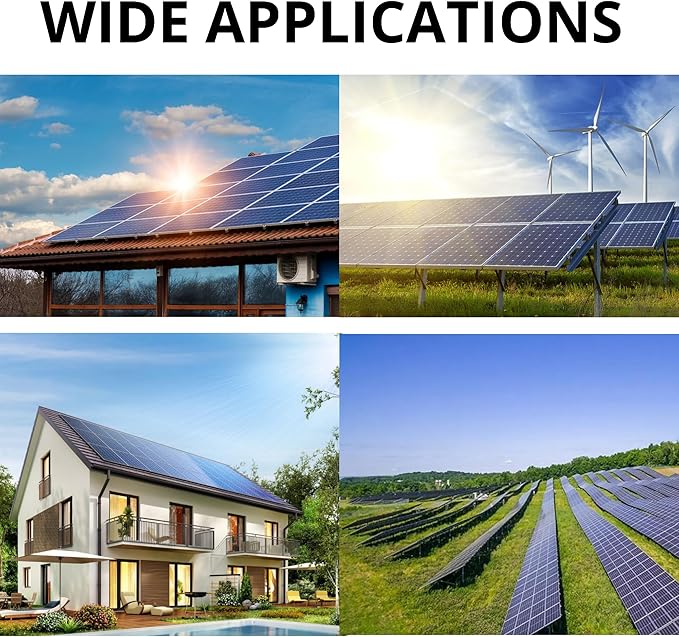 JJN Bifacial 400 Watt Solar Panel, N-Type 16BB 400W Solar Panels, 25% High Efficiency Monocrystalline Solar Module for 12V/24V/48V PV System for Homes Rooftop Farm RV and Off-Grid Applications