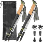 Trekking Poles, Collapsible Hiking Poles,Lightweight and Compact Walking Sticks with Adjustable Height for Men and Women