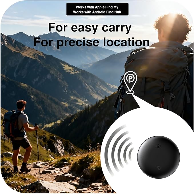Bluetooth Tracker for Keys, Luggage & Pets – Smart Finder Compatible with iOS & Android, No Monthly Fee, Item Locator by BlissfulTails(2 Pack, Black)