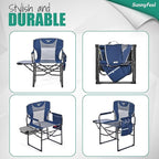 SUNNYFEEL Camping Directors Chair, Heavy Duty,Oversized Portable Folding Chair with Side Table, Pocket for Beach, Fishing,Trip,Picnic,Lawn,Concert Outdoor Foldable Camp Chairs
