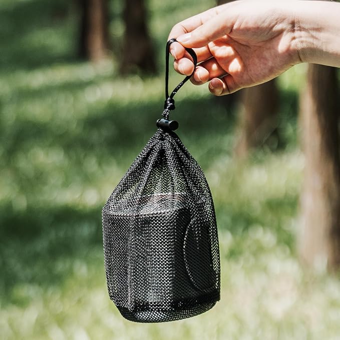 iBasingo 420ml Titanium Mug without Lid Tea Coffee Water Cup Outdoor Camping Pot Ultra-light Portable Hiking Backpacking Cooking Kit Picnic Tableware Drinkware with Foldable Handle Ti3024D