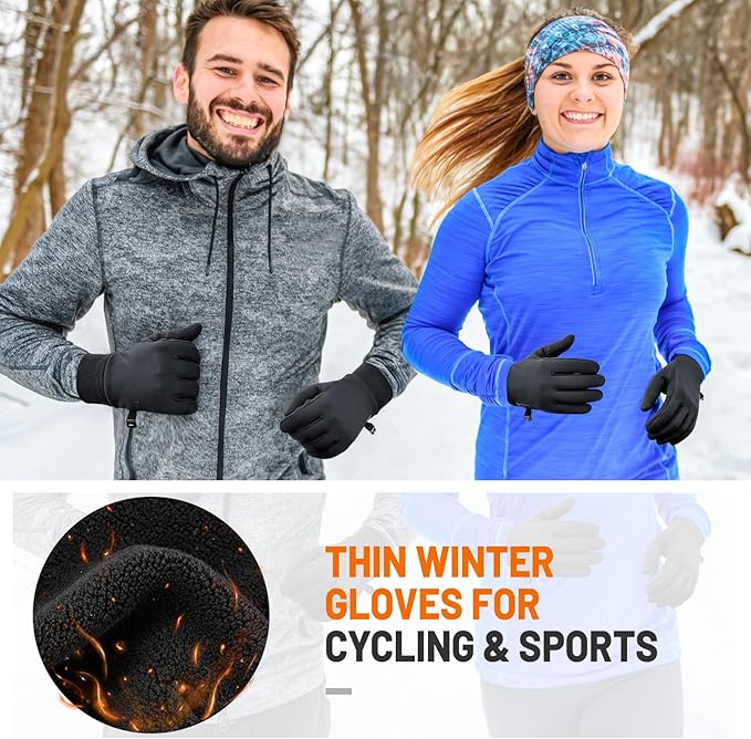 Winter Gloves Men Women Windproof Touchscreen Gloves with Liner Thermal,Running Gloves for Cycling Driving Daily Work