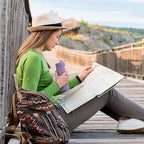 IDEUS Insulated Stainless Steel Water Bottle with 2 Leak-Proof Lids, Thermal Water Flask for Hiking Biking, 24oz, Orange