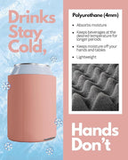 PartyPrints 25 Pack Coral Blank Can Cooler Sleeves, Customizable Bulk Insulated Foam for Beer, Collapsible Plain Drink Holder, Cold Soda Insulator, 12oz Regular, 16oz Tall Cans