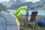Nice C Ultralight High Back Folding Camping Chair, Collapsible Backpacking Chair, Compact & Heavy Duty Outdoor, Travel, Picnic, Festival with 2 Side Pockets, Pillow &Carry Bag (Set of 2 Black)