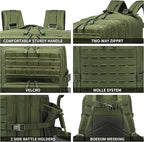 Military Tactical Backpack 45L/25L 3 Day Assault Pack Molle Daypack Hiking Backpack for Men and Women