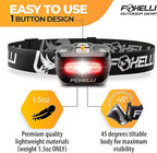 Foxelli LED Headlamp Flashlight for Adults & Kids, Running, Camping, Hiking Head Lamp with White & Red Light, Comfortable Headband, Lightweight & Waterproof, 3 AAA Batteries