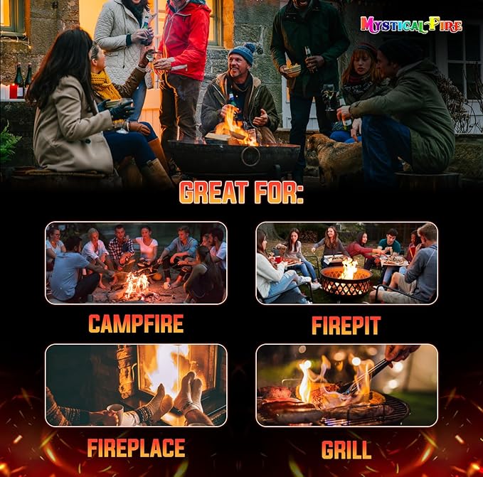 Mystical Fire Pellet Fire Starters 144 Count - 18 Pack 8 Pellets Each – Odorless, Waterproof, & Quick-Lighting – Perfect for Charcoal Grills, BBQ Smoker, Firepits, Wood Stoves & Outdoor Cooking