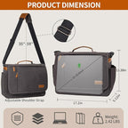 ESTARER Computer Messenger bag Water-resistant Canvas Shoulder Bag 15.6 Inch Laptop for Travel Work, Grey