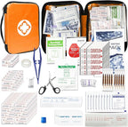 300Piece Portable First Aid Kit Refill Supplies for Car Mini Caming Emergency First Aid Kits Hiking Survival Essential for Outdoor Adventure Emergency Case, Orange 1st Aid
