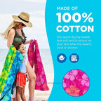 Kaufman - Colorful Hibiscus Beach Towels | 100% Cotton with Ends Hemmed | 30" x 60" | Colorful Soft & Absorbent Pool Towels for Adults and Kids | Fiber Reactive | 24 Pack