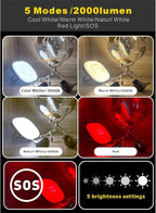 LED Camping Lantern, Solar Lanterns, 5000mAh Rechargeable Light 2000 Lumens 5 Light Modes, IP65 Waterproof with USB Charging – Lanterns for Power outages Hurricane, Hiking, Fish, Emergency, and Home