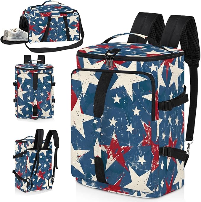 Gym Bag for Men Women with Shoes Compartment Duffle Bag for travel Hiking Waterproof Backpack Fitness Workout(Star)