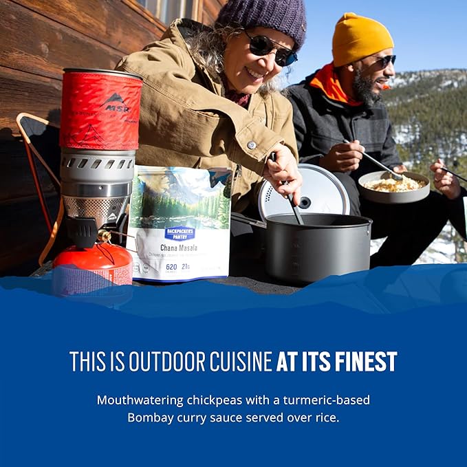 Backpacker's Pantry Chana Masala, 2 Servings Per Pouch (6 Count), Freeze Dried Food, 14 Grams of Protein, Vegan, Gluten Free