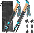 Trekking Poles, Collapsible Hiking Poles,Lightweight and Compact Walking Sticks with Adjustable Height for Men and Women